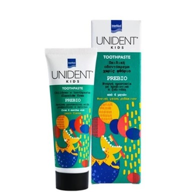 Unident Kids Prebio Детска паста за уста без флуорид 6+ месеца х50 мл Intermed