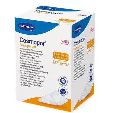 Hartmann Cosmopor Transparent Прозрачна превръзка за постоперативно лечение на малки рани 5/7.2 см x50 броя
