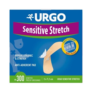 Urgo Sensitive Stretch Мултиразтегаем пластир 20 мм x72 мм х300 броя