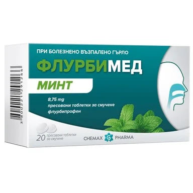 Флурбимед минт 8.75 мг х20 таблетки за смучене Chemax Pharma
