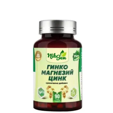 Гинко магнезий и цинк за памет и кръвооросяване х90 капсули Niksen