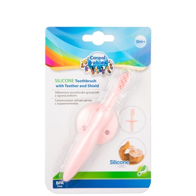 Canpol Babies Силиконова четка за зъби розова