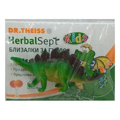 Комплект HerbalSept Близалки при болно гърло x6 броя Dr. Theiss + динозавър