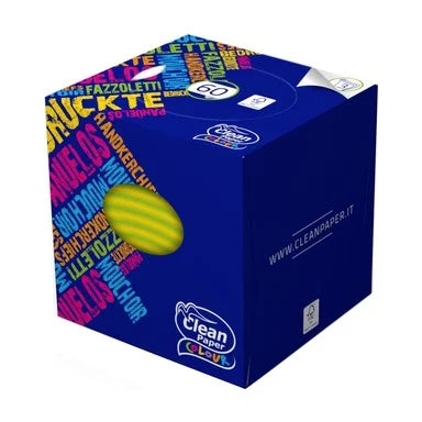 Clean Paper Цветни носни трипластови кърпи x60 броя