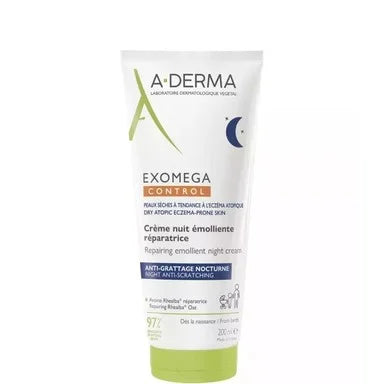 A-Derma Exomega Control Емолиентен възстановяващ нощен крем за тяло x200 мл