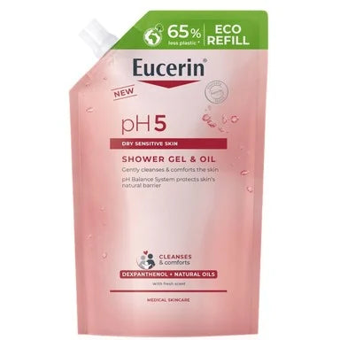 Eucerin pH5 Душ гел с натурални масла за чувствителна кожа пълнител x400 мл