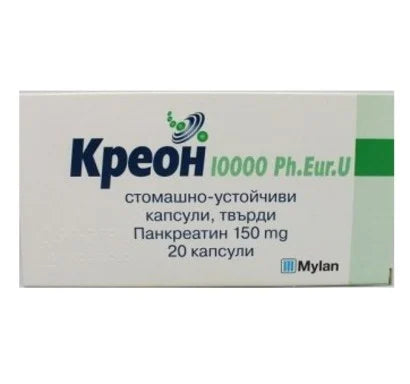 Креон 10000E 150 мг x20 капсули Abbott Laboratories
