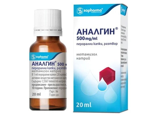 Аналгин Капки 500 мг/мл х20 мл Sopharma