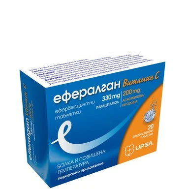 Ефералган с витамин C 330 мг x20 ефервесцентни таблетки UPSA
