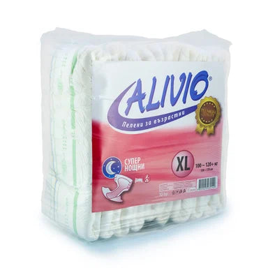Alivio Пелени за възрастни супер нощни XL над 100 кг х10 броя