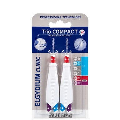 Elgydium Trio Compact Интердентални четки за зъби за широки междузъбни пространства и брекети х6 бр