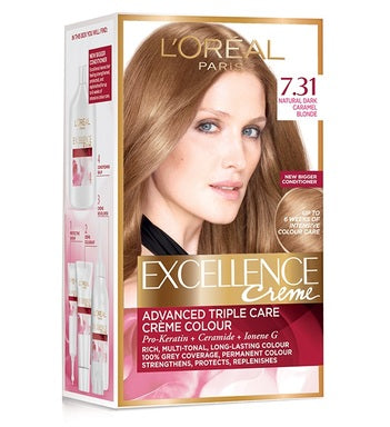 Loreal Excellence Creme Боя за коса 7.31 тъмно карамелено рус