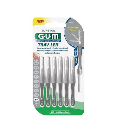 GUM Интердентални четки за зъби 2.00 мм сиви x6 броя