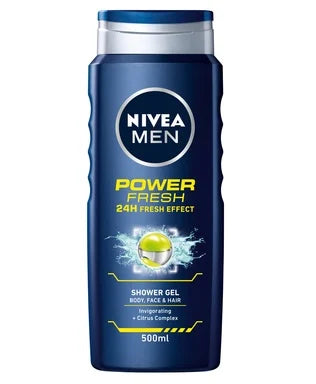 Nivea Men Power Refresh Душ гел за лице коса и тяло с ментол х500 мл