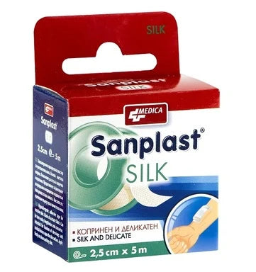 Sanplast Silk Прикрепващ пластир 2.5 см/5 м x1 брой Medica