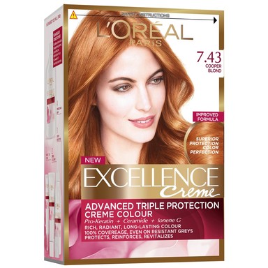 Loreal Excellence Creme Боя за коса 7.43 златно медено рус