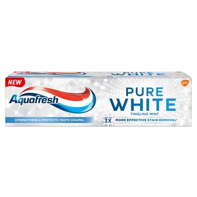 Aquafresh Pure White Tingling mint Избелваща паста за зъби х75 мл