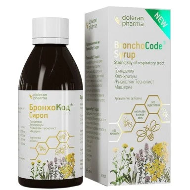 BronchoCode Сироп при възпалено гърло и кашлица х180 мл