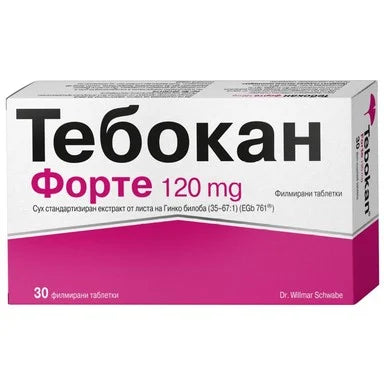 Тебокан Форте за памет, концентрация и оросяване 120 мг x 30 таблетки Dr. Willmar Schwabe
