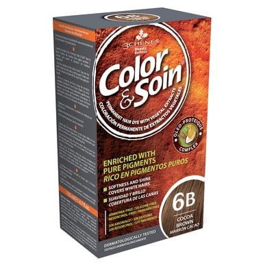 3Chenes Color and Soin Боя за коса 6B какаов цвят