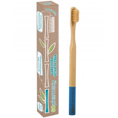 SOpharmacy Essentials Soft Бамбукова четка за зъби син цвят