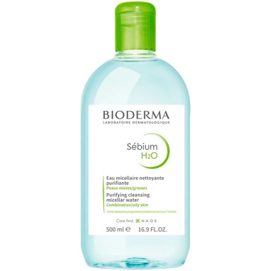 Bioderma Sebium Почистваща мицеларна вода без изплакване за комбинирана и мазна кожа х500 мл