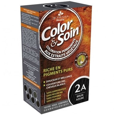 3Chenes Color and Soin Боя за коса 2А лазурно черен цвят