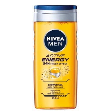 Nivea Men Active Energy Душ гел за лице коса и тяло х250 мл