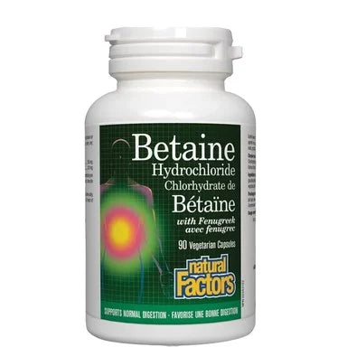 Бетаин Хидрохлорид 500 мг за храносмилане x90 капсули Natural Factors