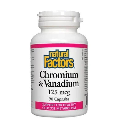 Хром и Ванадий 125 мкг за глюкозен метаболизъм x90 капсули Natural Factors