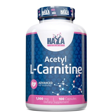 Haya Labs Ацетил L-карнитин 1000 мг за контрол на телесното тегло x100 капсули