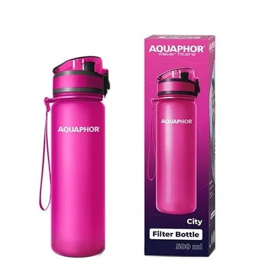 Aquaphor City Филтрираща бутилка за вода розова х500 мл