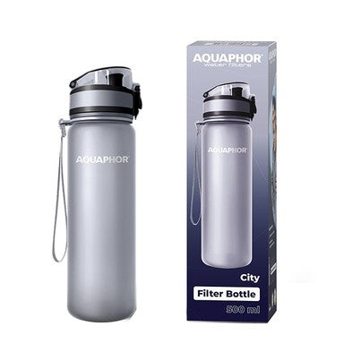 Aquaphor City Филтрираща бутилка за вода сива х500 мл
