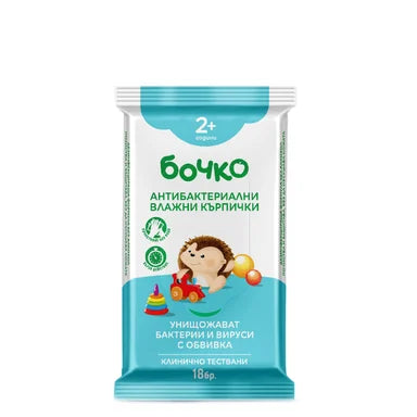 Бочко Антибактериални влажни кърпички х18 броя