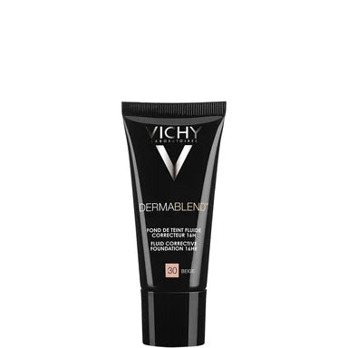 Vichy Dermablend Коригиращ фон дьо тен флуид 16 часа за всеки тип кожа SPF30 бежов цвят 30 x30 мл