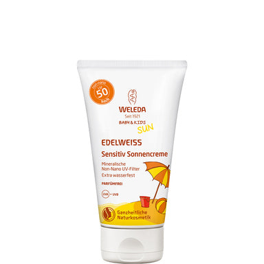 Weleda Sun Baby and Kids Слънцезащитен лосион с еделвайс за бебета и деца SPF50 х50 мл