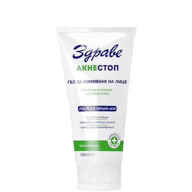 Здраве АкнеСтоп Измиващ гел за лице за мазна и склонна към акне кожа х150 мл