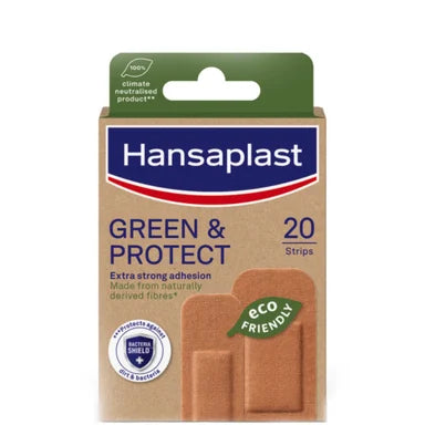 Hansaplast Green & Protect Универсални устойчиви пластири х20 броя