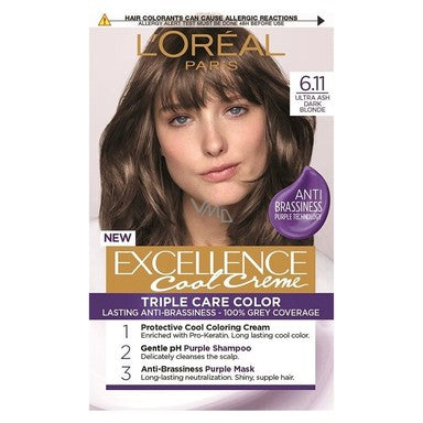Loreal Excellence Cool Creme Боя за коса 6.11 пепеляво тъмноруса