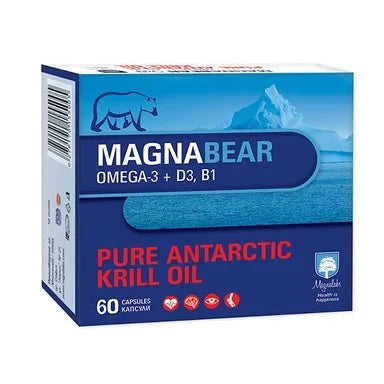 Magnabear Масло от антарктически крил с калций и витамини х60 капсули Magnalabs