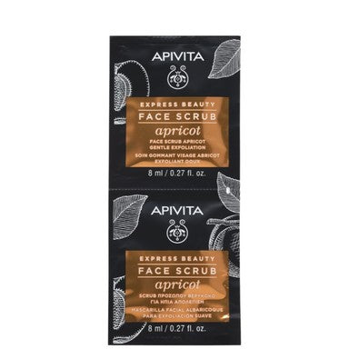 Apivita Express Beauty Дълбоко почистващ ексфолиант за лице с кайсия 2х8 мл