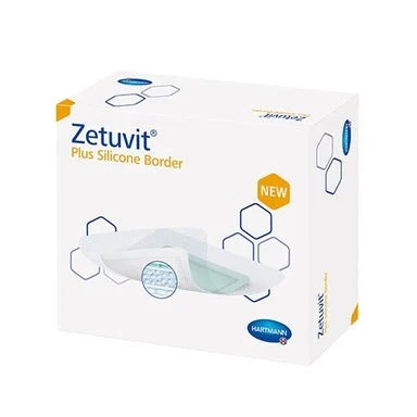 Hartmann Zetuvit Plus Silicone Border Супер абсорбираща превръзка със силикон и адхезивен кант 10/10 см х10 броя