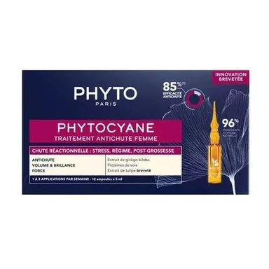 Phyto Phytocyane Ампули против реактивен косопад при жени 5 мл х12 ампули