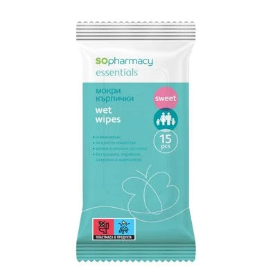 SOpharmacy Essentials Sweet Освежаващи мокри кърпички х15 броя