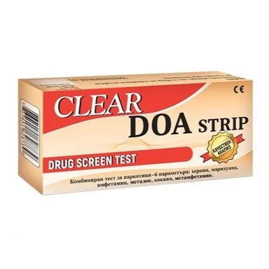 Clear DOA Тест лента за едновременно изследване на амфетамин, метадон, кокаин, метамфетамин, опиати (хероин, морфин, кодеин), марихуана