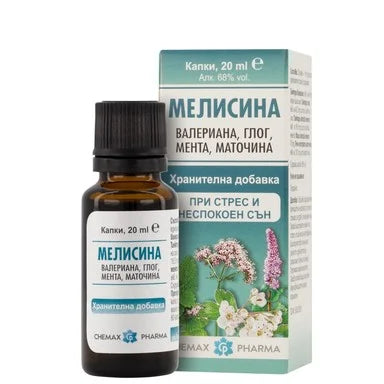 Мелисина капки при стрес и неспокоен сън х20 мл Chemax Pharm