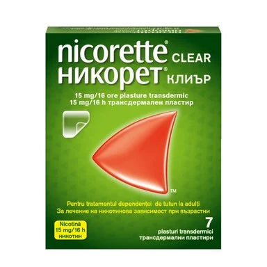 Nicorette Clear Пластир за отказване на цигари 15 мг/16 h x7 бр