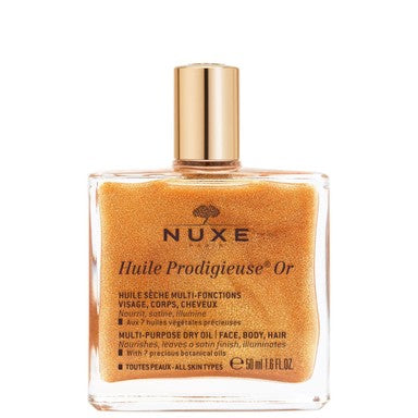 Nuxe Huile Prodigieuse Or Мултифункционално сухо олио със златисти частици за лице, тяло и коса x50 мл