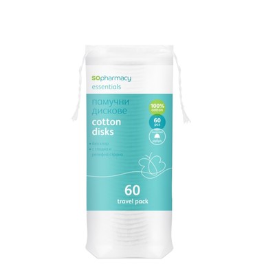 SOpharmacy Essentials Двустранни памучни дискове х60 броя