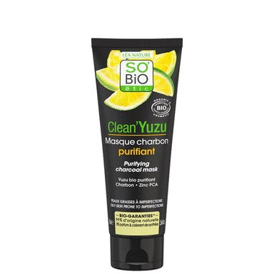 SOBiO Clean Yuzu Маска за лице с активен въглен за мазна кожа х75 мл